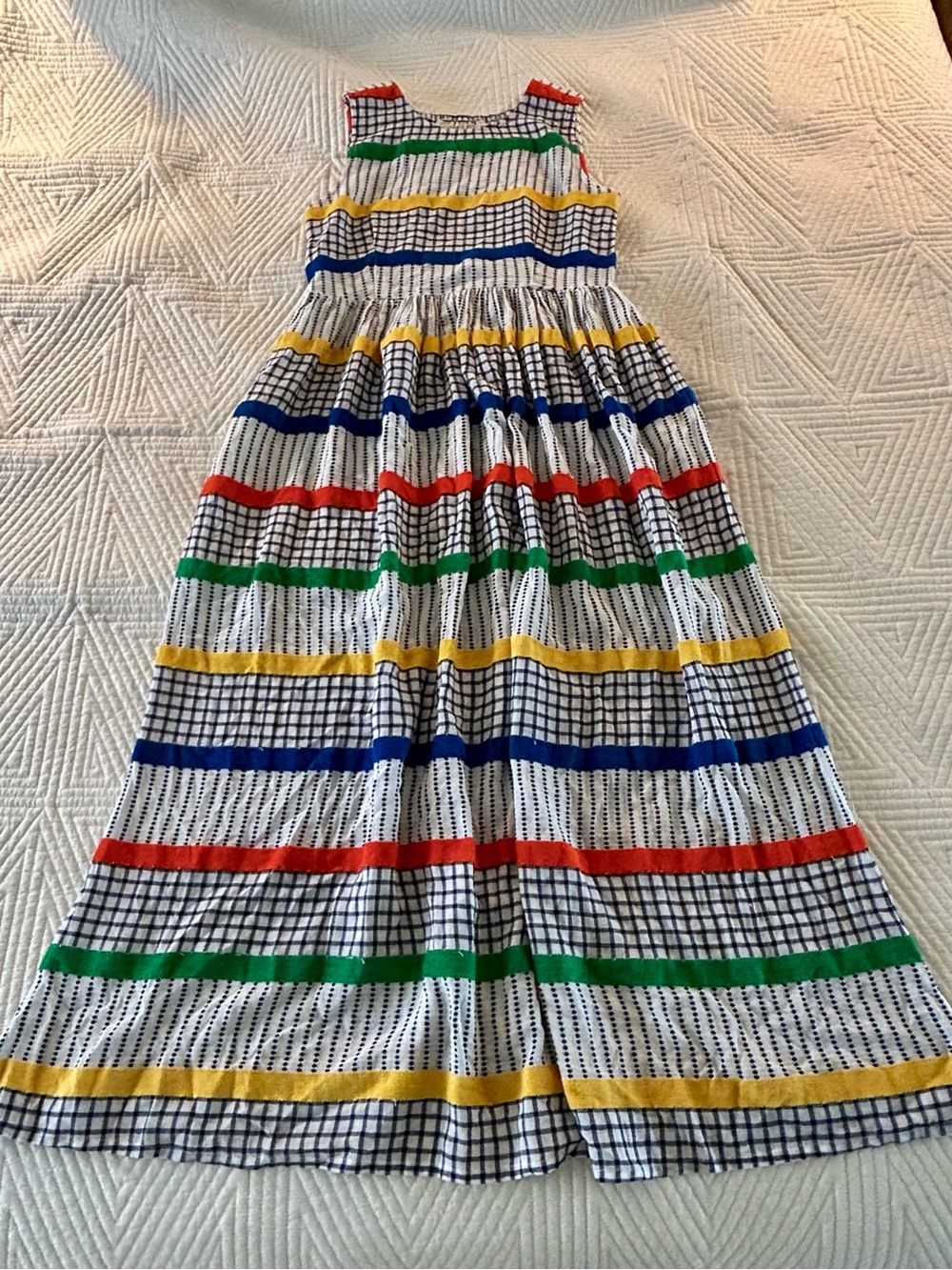 Ace & Jig Multicolor Striped Maxi Dress with Grid Print